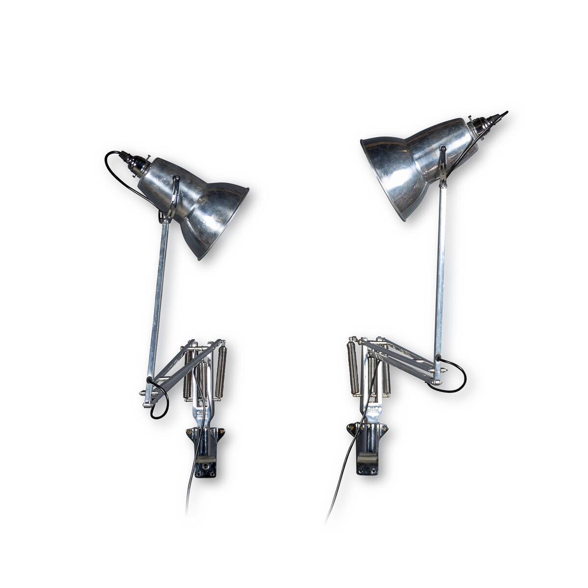 Vintage 20thc pair of original english angle poise wall mounted lamps c1970