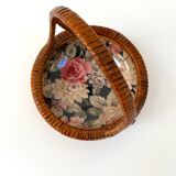Rattan storage basket from the 50s/60s
