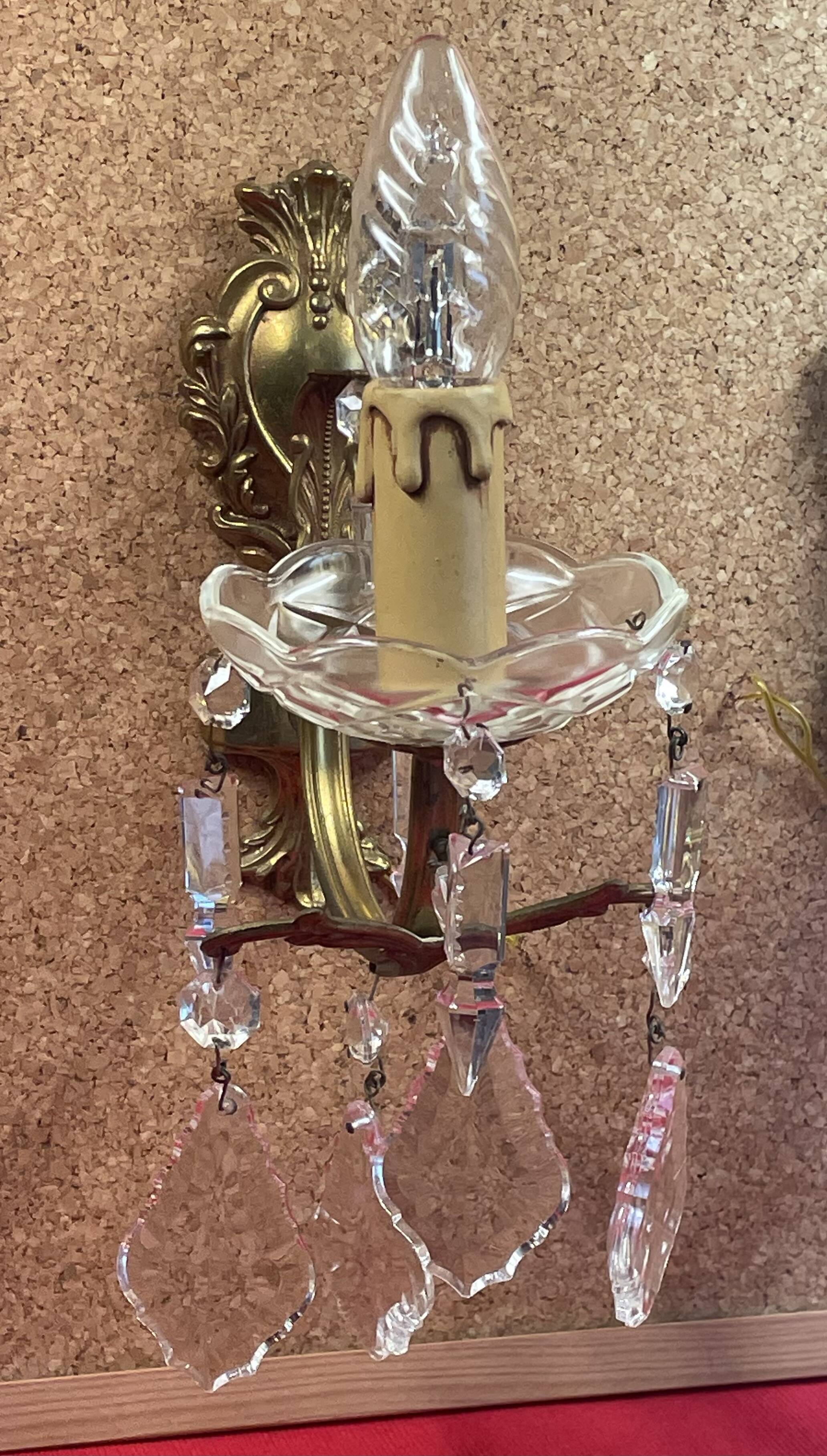 Pair of Baroque Gilt Bronze Sconces with Tassels