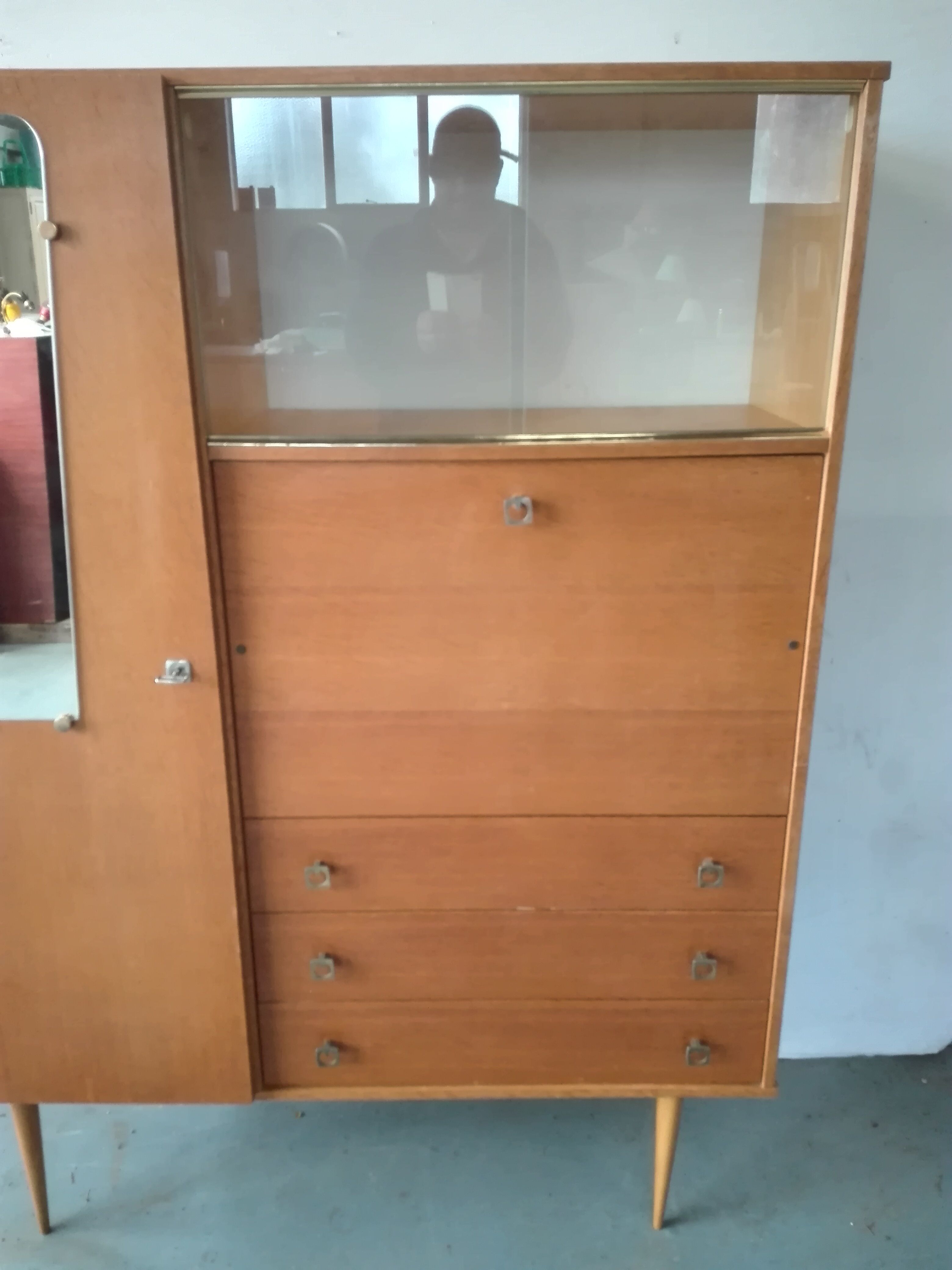 Secrétaire vintage pieds compas