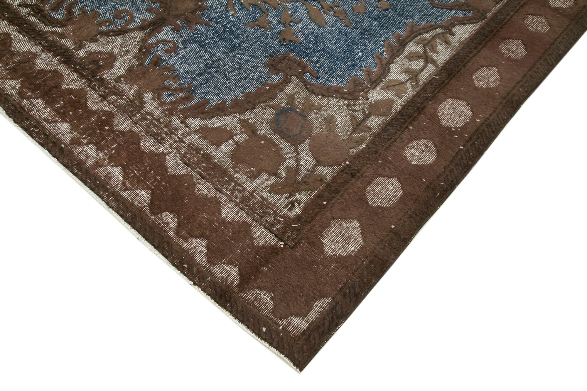 Handmade Distressed Oriental 1980s 210 cm x 306 cm Brown Carpet