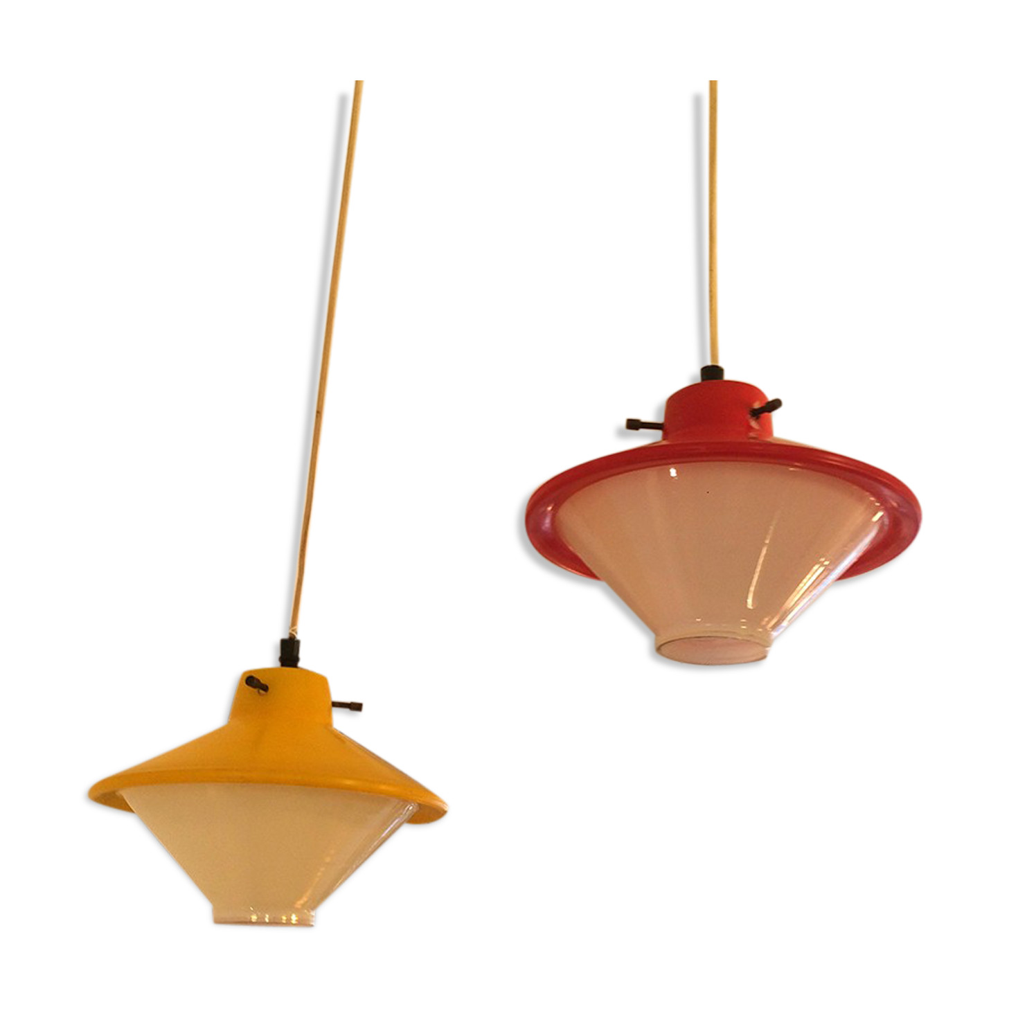 Pair of 1960 glass suspensions