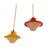Pair of 1960 glass suspensions