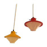 Pair of 1960 glass suspensions