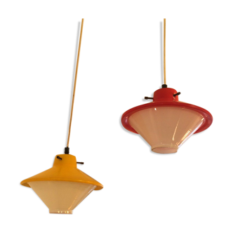 Pair of 1960 glass suspensions