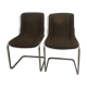 Paire chaises velours & chrome, 1970