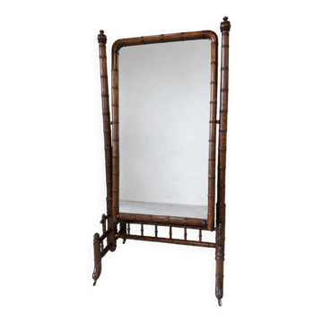 Psyché faux bambou circa 1900