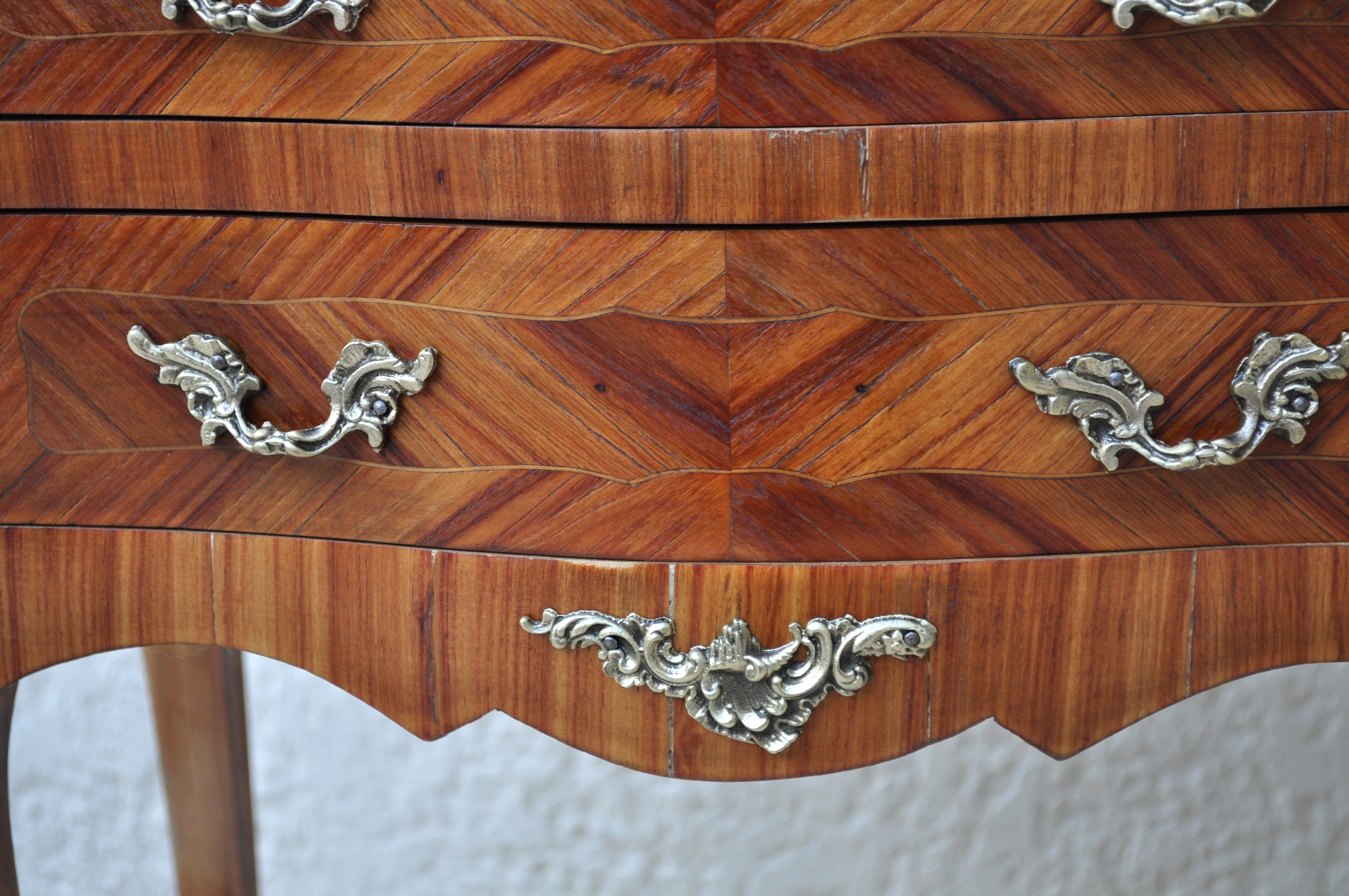 Bedside Louis XV marquetry marble