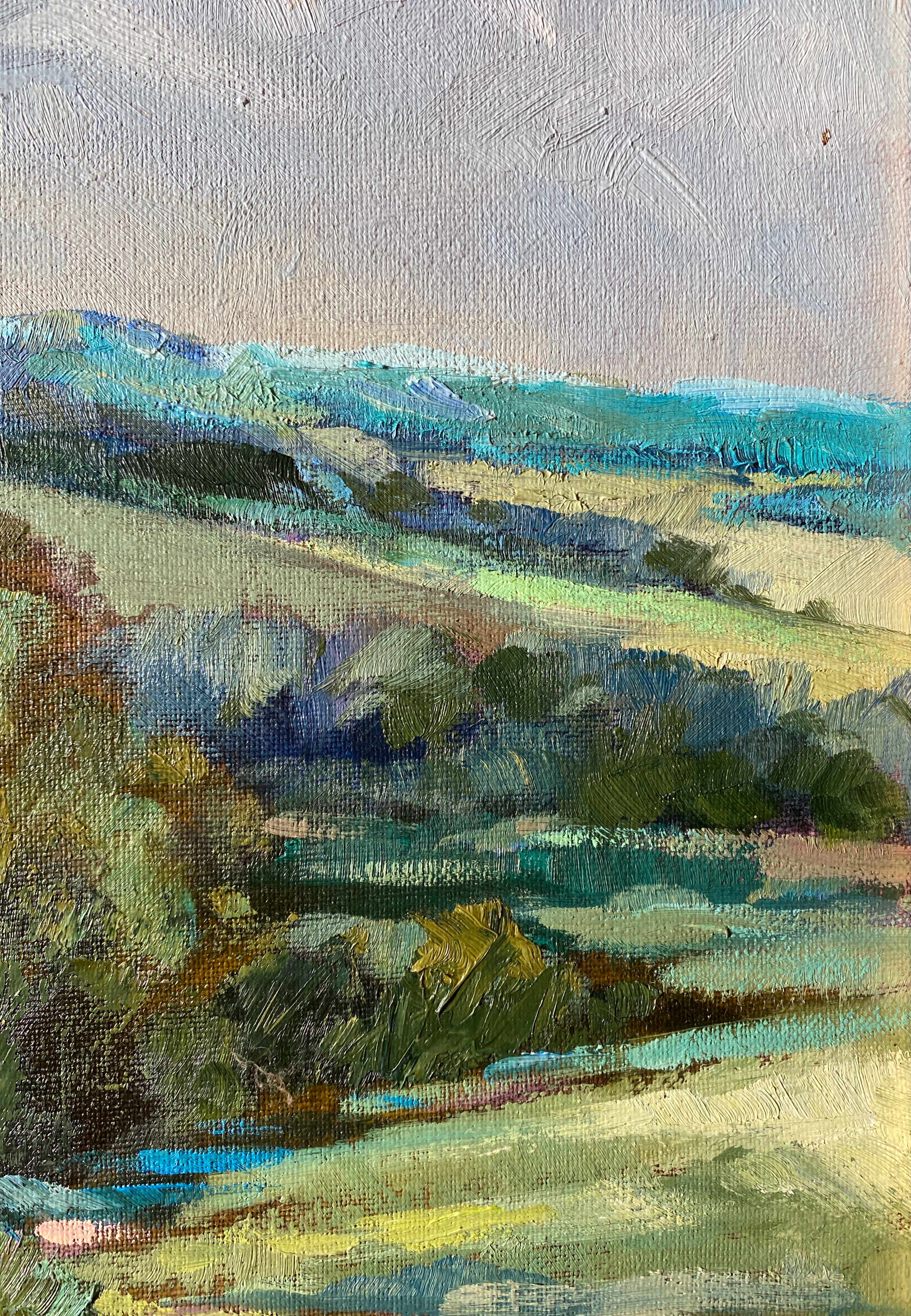 Table HST "Flower Fields" Ukrainian School XX° signed + frame