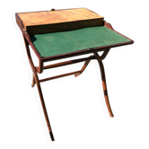 Bracelet holder and antique brown and green fabric watch, vintage 1920s furniture.