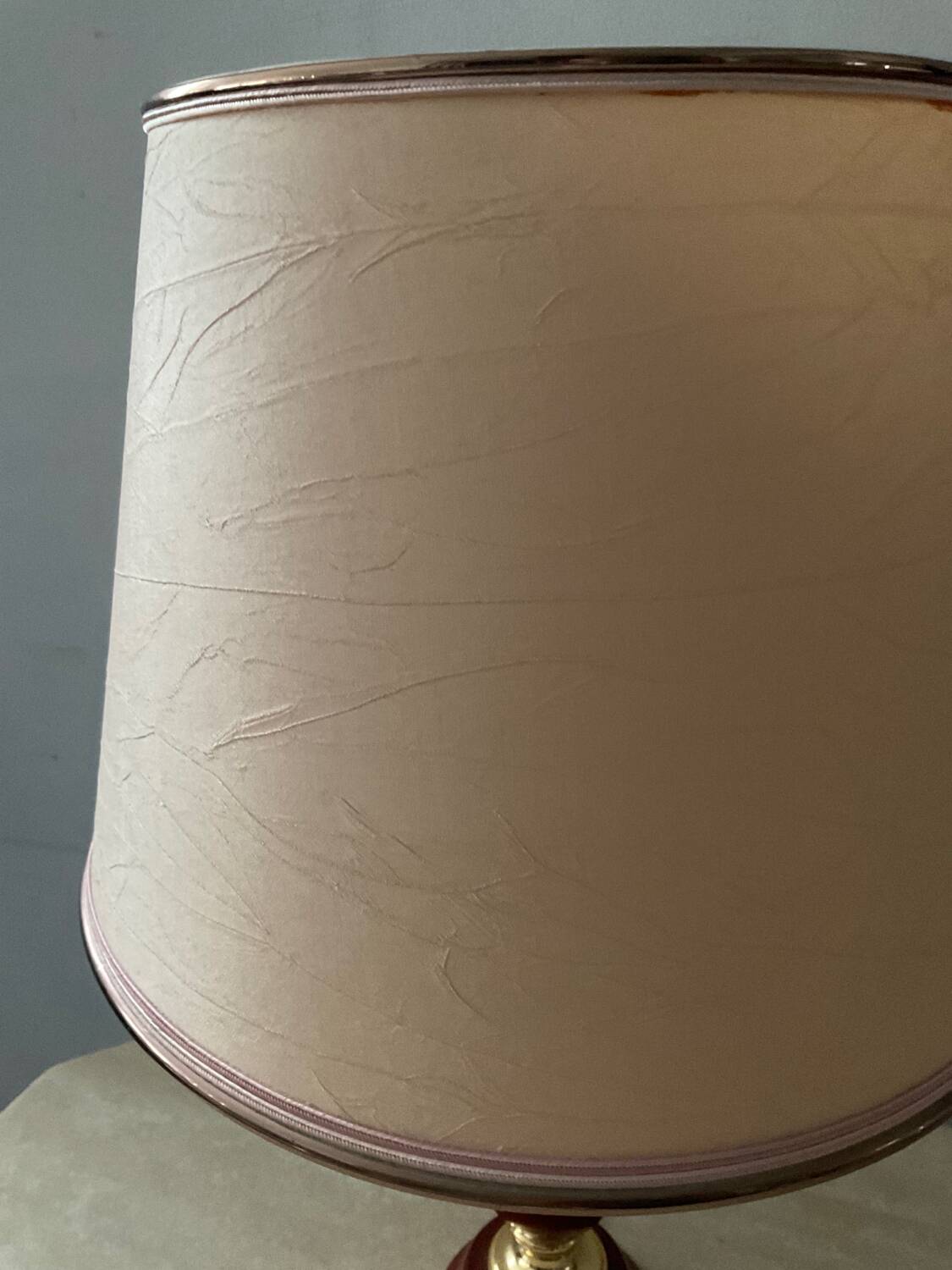 Le Dauphin house lamp in wood and brass from the 70s-80s