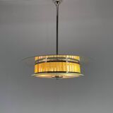 1940s Rare Italian Chrome & Glass  Chandelier, Restored