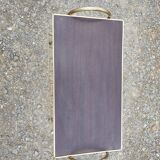 Magazine and document rack, Formica, chrome, gold finish