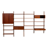 Poul Cadovius Vintage 1960s Royal Teak Wall System with 4 Cabinets