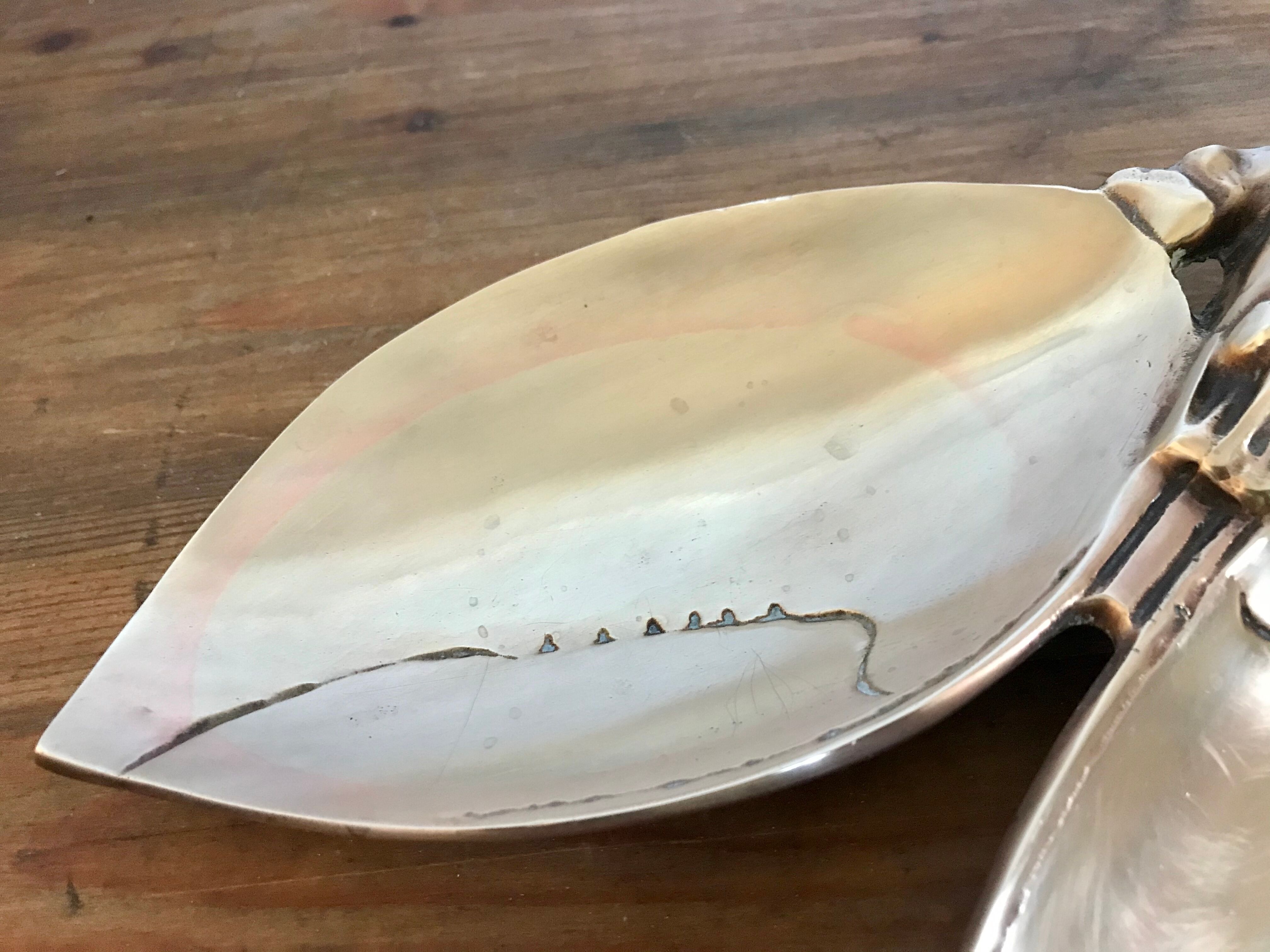 Zoomorphic trinket bowl in solid brass