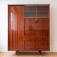 Vintage 1950s wooden secretary cabinet