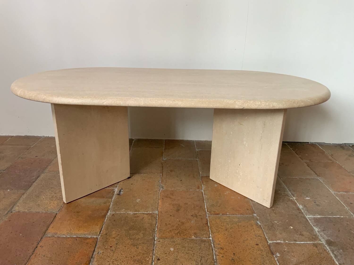 Travertine coffee table