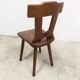 Chaise brutaliste 1960 bois massif