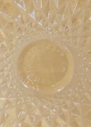 Vintage pressed glass salad bowl amber Belgium - Art Deco style