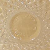 Vintage pressed glass salad bowl amber Belgium - Art Deco style