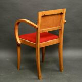 Pair of red bridge armchairs, 1950s