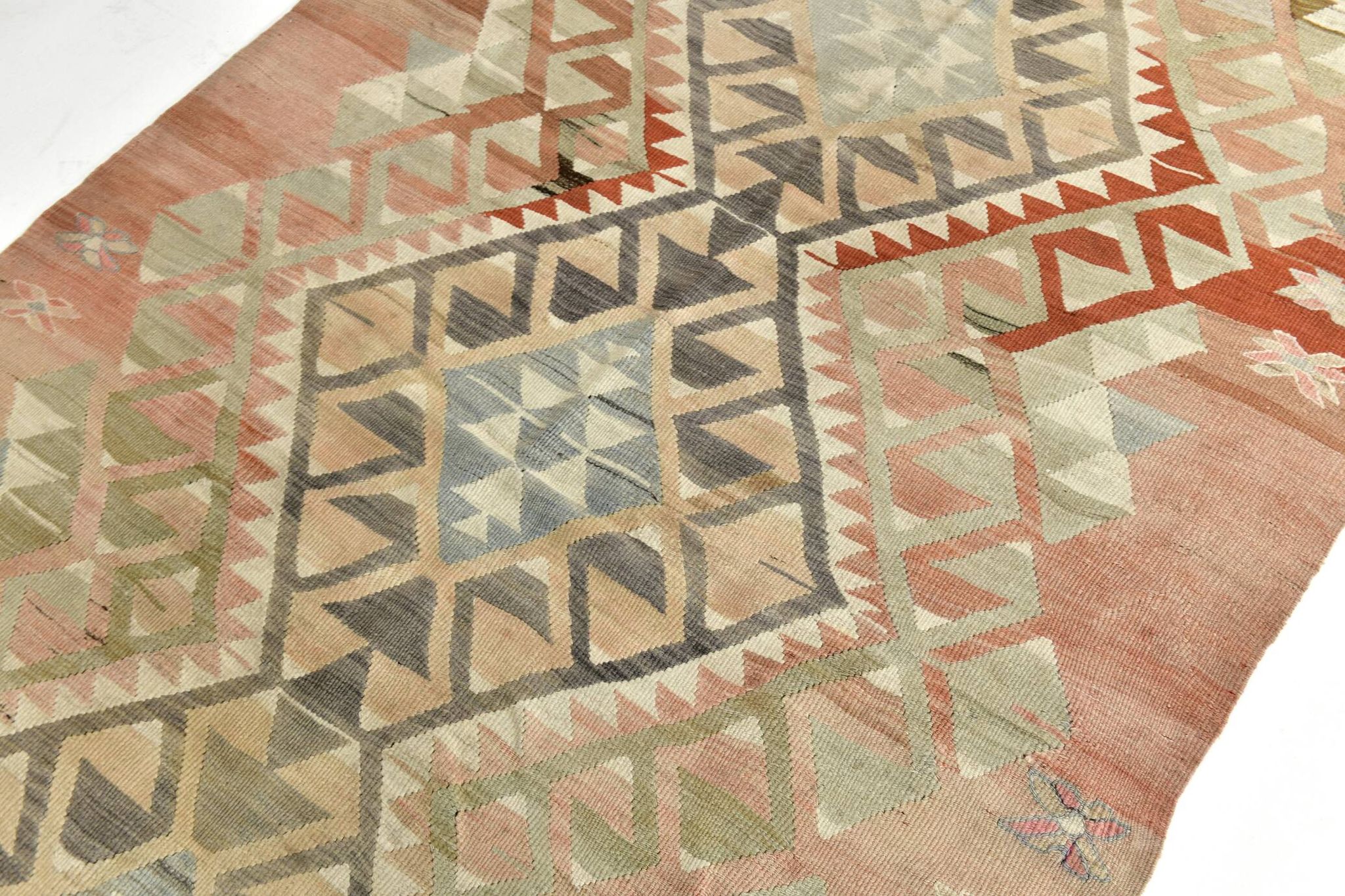 5x7 Brown & Red Turkish Vintage Kilim Rug 148x223Cm SK 35162