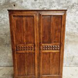 Old wardrobe linen cabinet beech wood