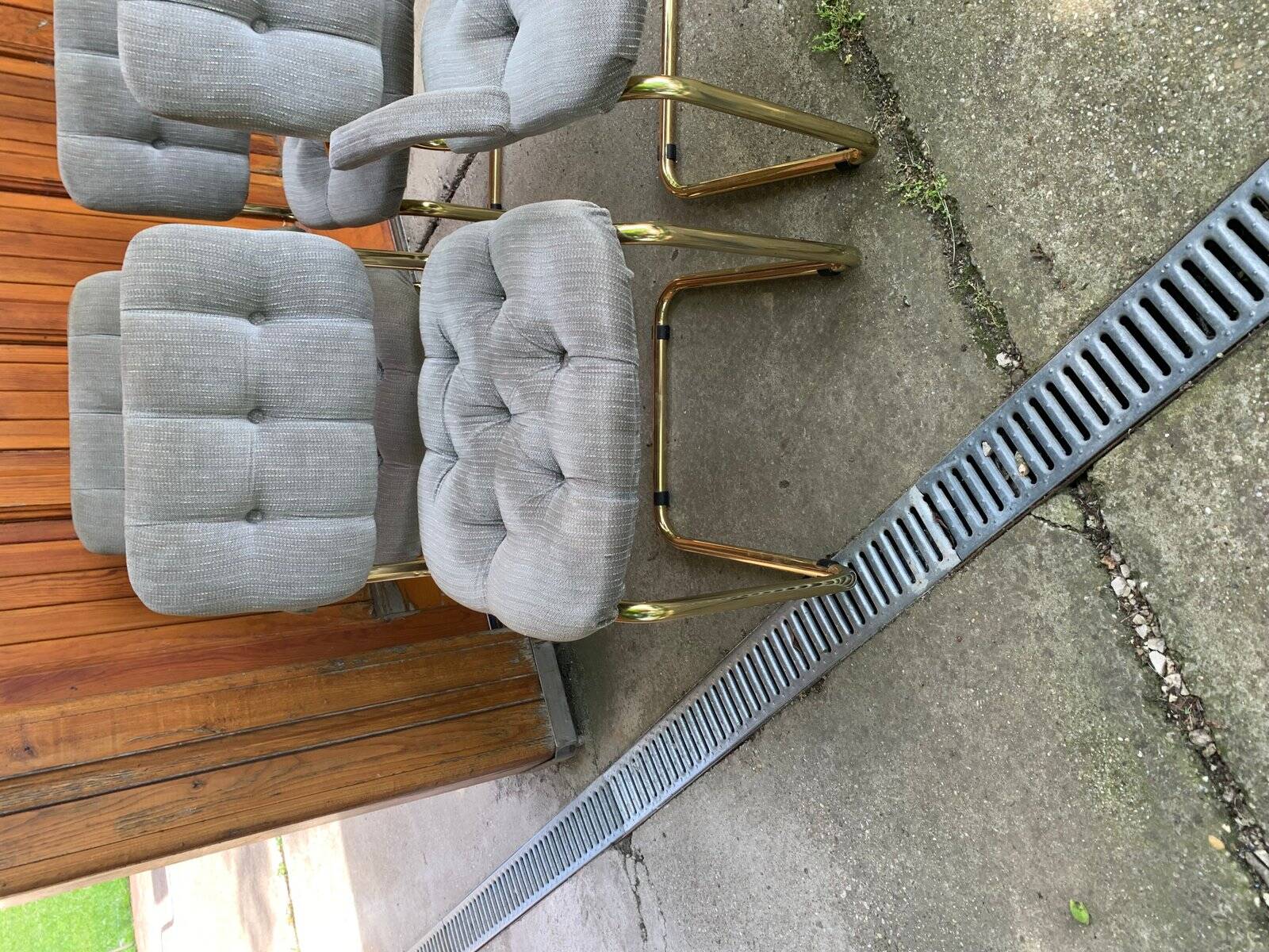 Vintage Italian dining chairs in brass, 1970s, set of 4