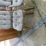 Vintage Italian dining chairs in brass, 1970s, set of 4