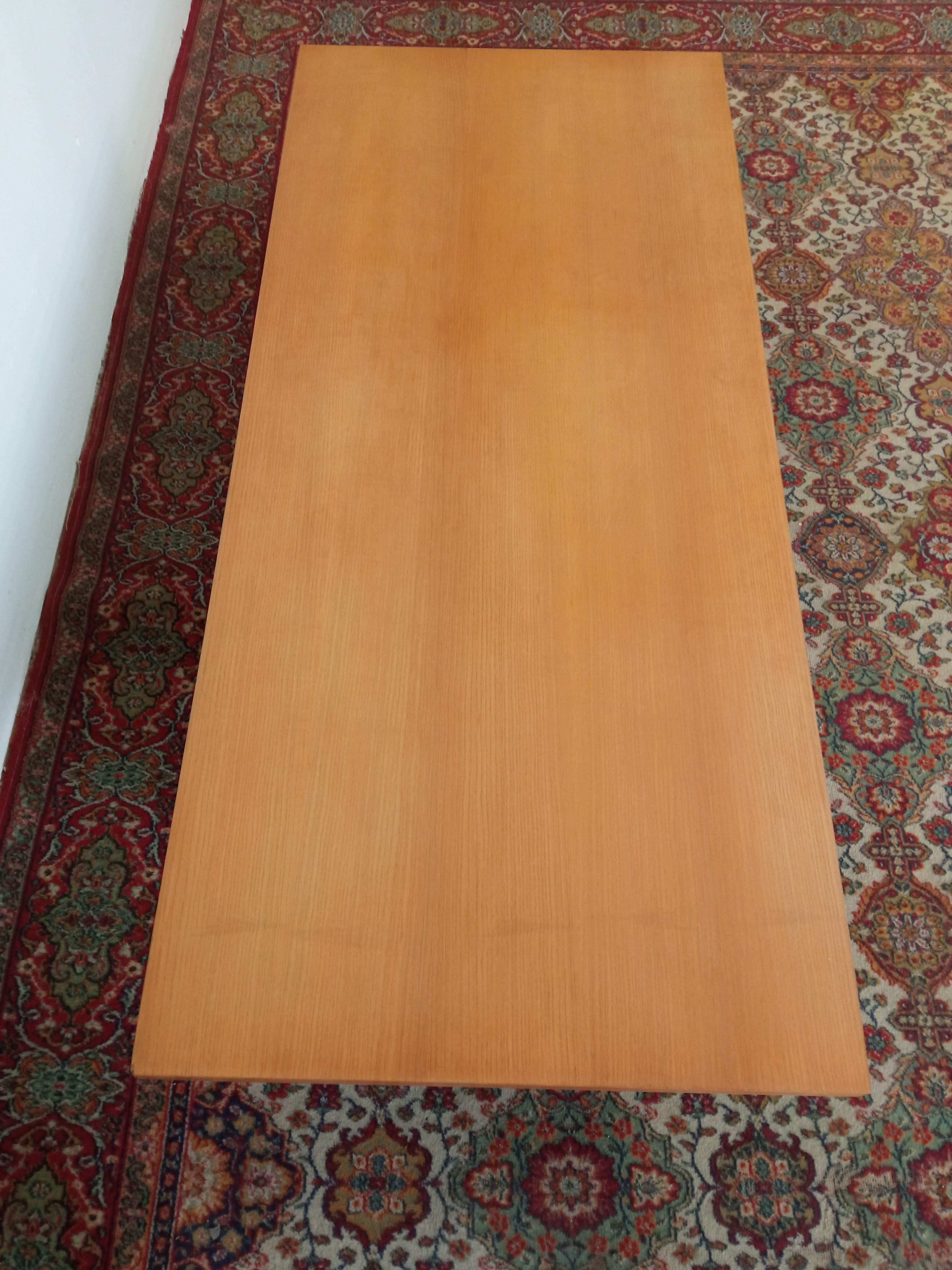 Modernist light wood and metal coffee table 1950