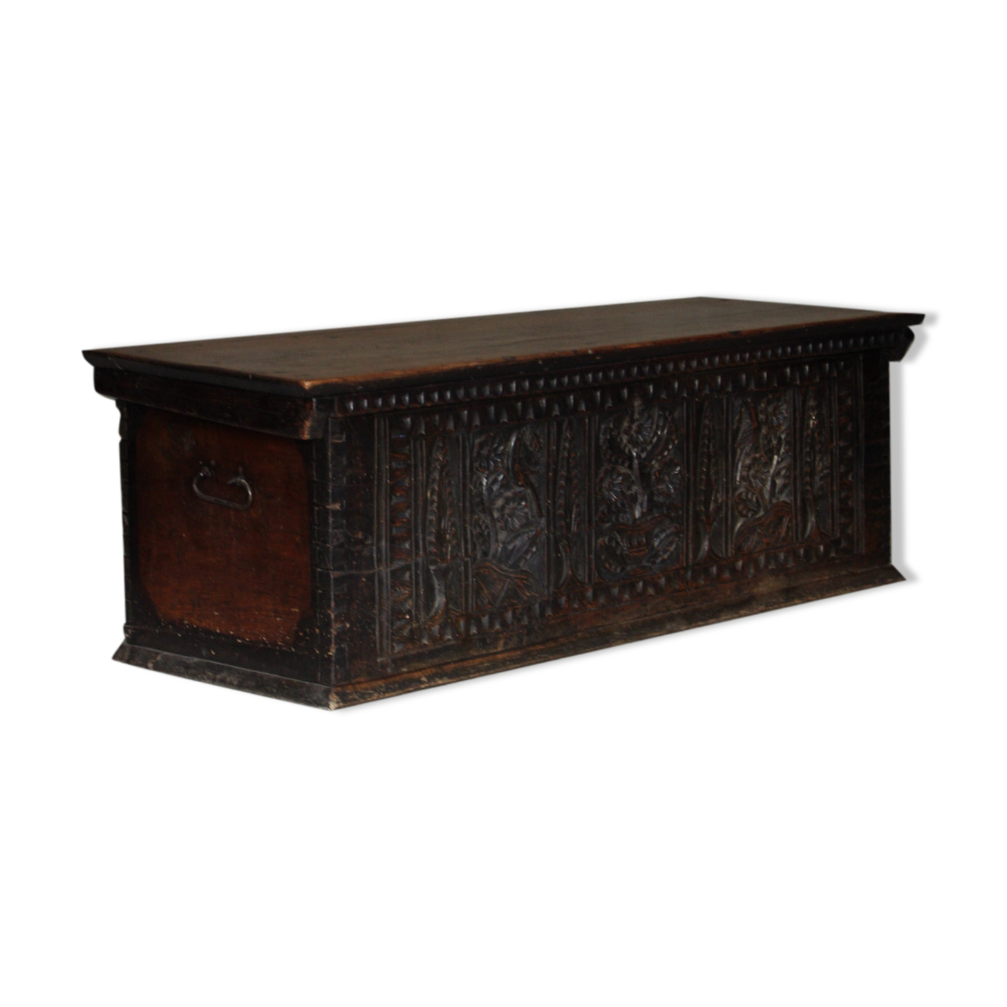 Chest carved solid wood France 18th