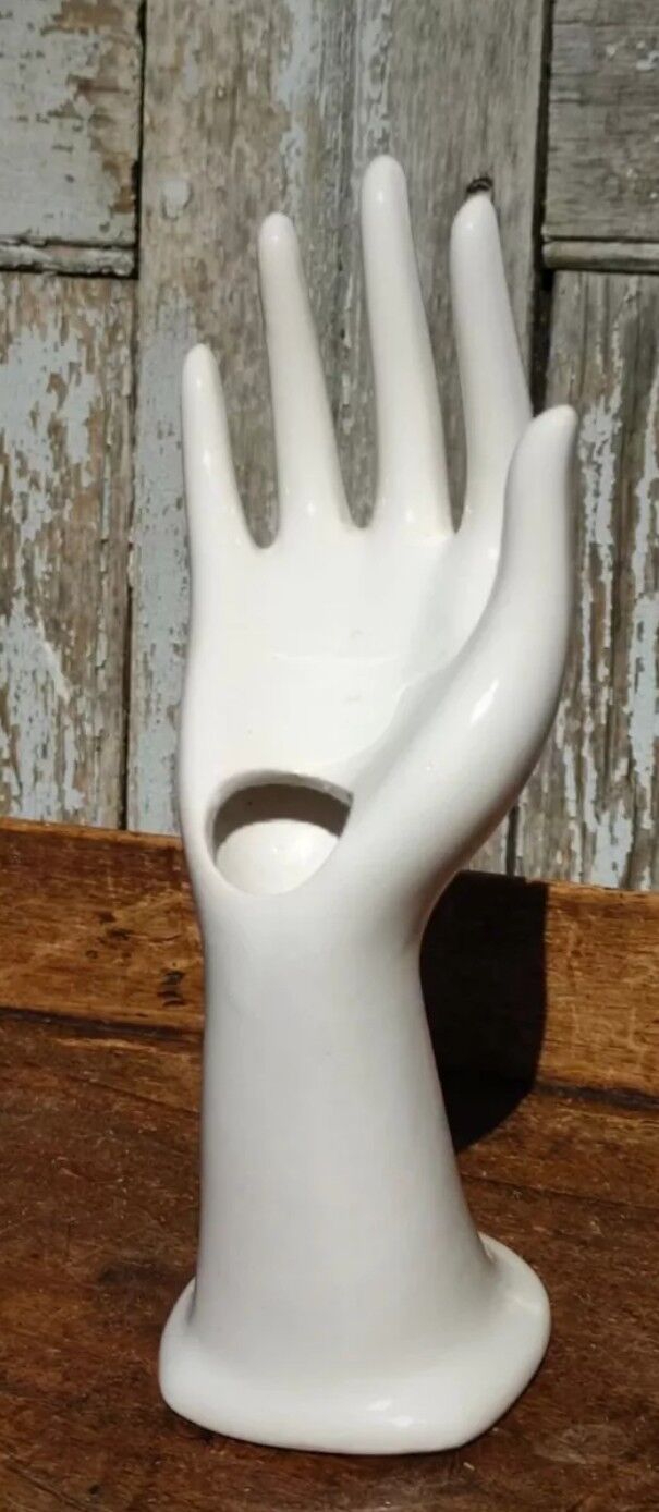 Vintage white hand vase