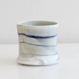 Handcrafted glazed ceramic mug, signed