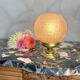 Art Deco lamp in pink glass with floral decoration
