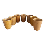 7 tasses ou verres Digoin en grès