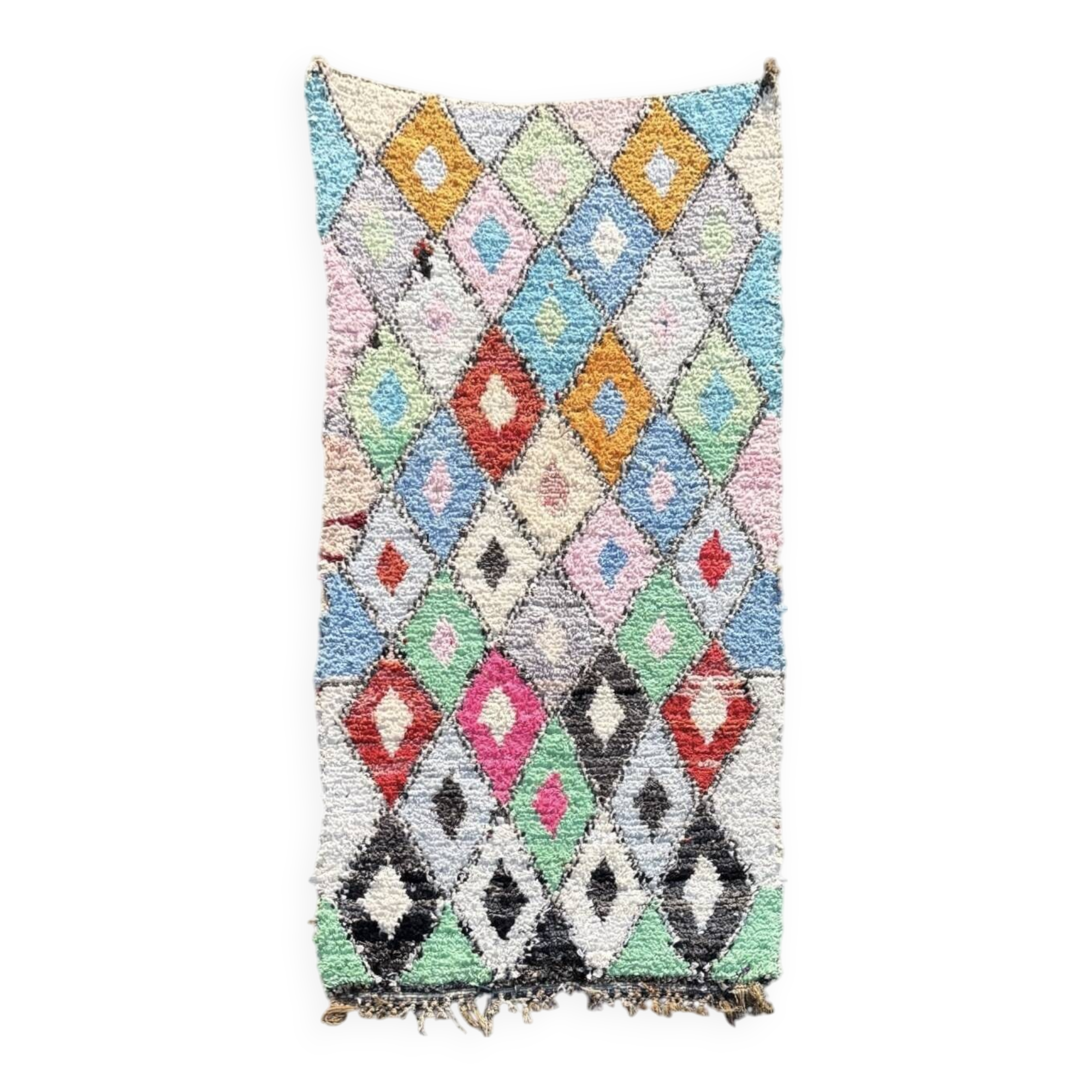 Boucherouite Berber rug – 100 x 210 cm – Handmade in Morocco