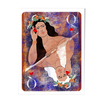 Illustration "Dame de coeur" A4