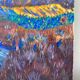 Starry night landscape painting oil on canvas