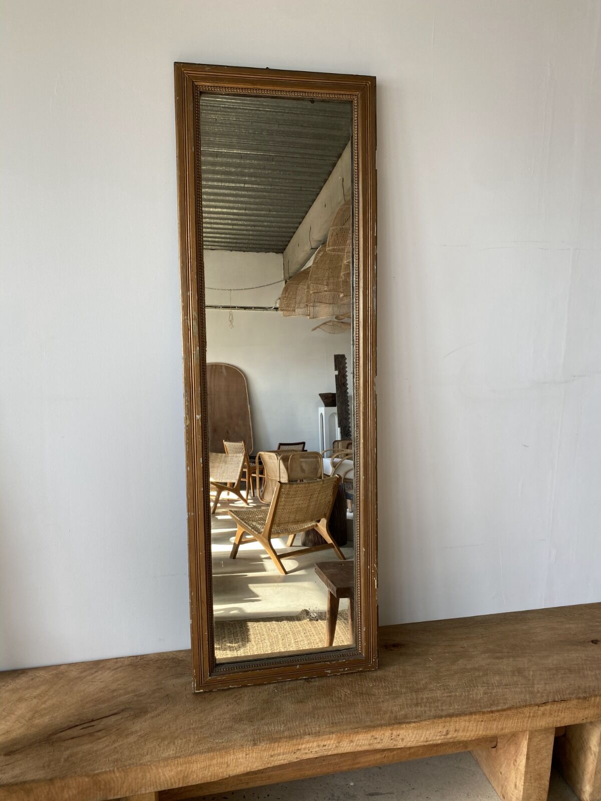 Old foot mirror gilded