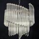Chandelier with Murano glass quadrilateral prisms, handmade.