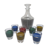 Carafe et huit verres année 50