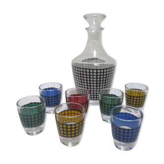 Carafe et huit verres année 50