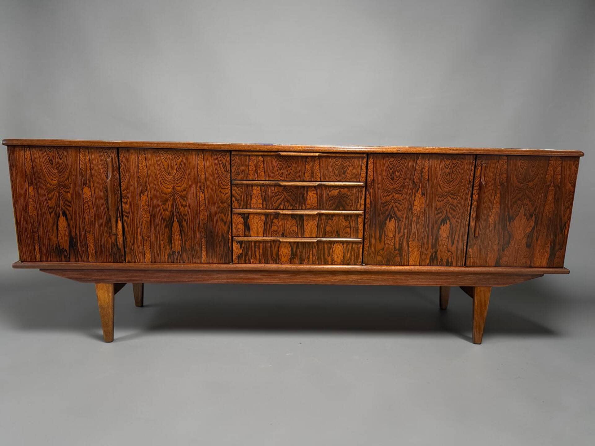 Scandinavian enfilade in rio palisander circa 1960 230 cm