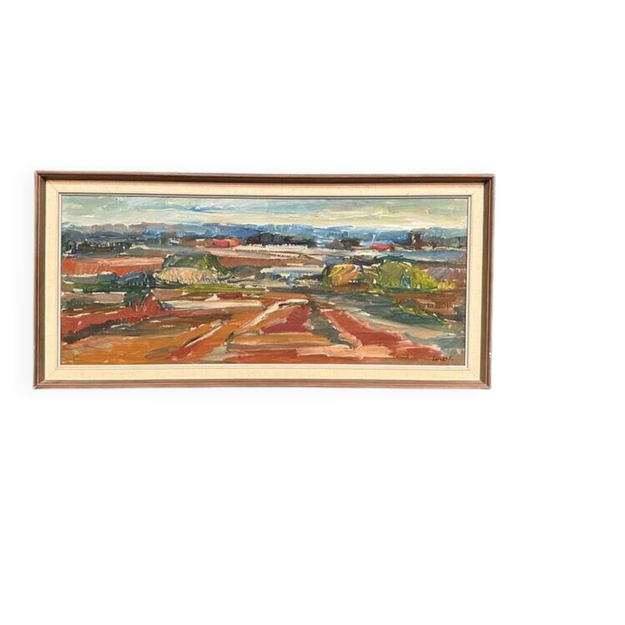 Original Swedish Oil on Canvas – “Landscape” by Jerzy Luczak‑Szewczyk (1923–1975)