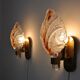 Pair of "leaf" wall lamps by Carl Fagerlund, Murano glass, Germany, 1970