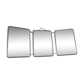 Miroir triptyque barbier 24 x 59 cm vintage des années 60