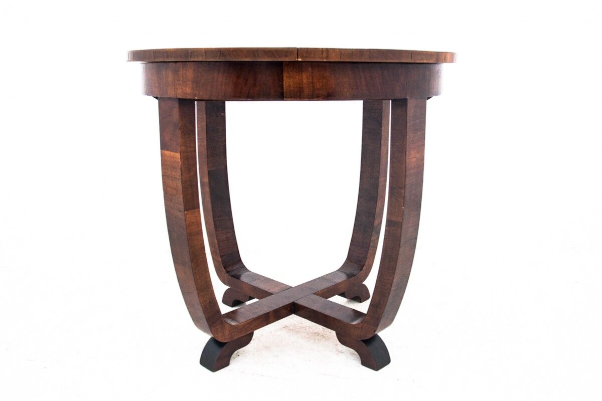Art deco extendable table, poland, 1930s