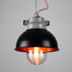 Vintage dark blueberry blue small industrial hanging light from TEP