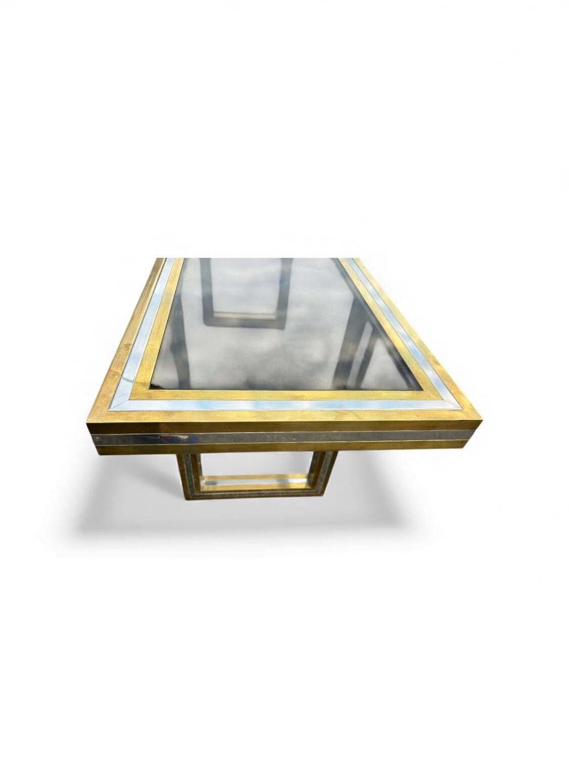Large brass and glass console by Roméo Rega Italy circa 1970 - L