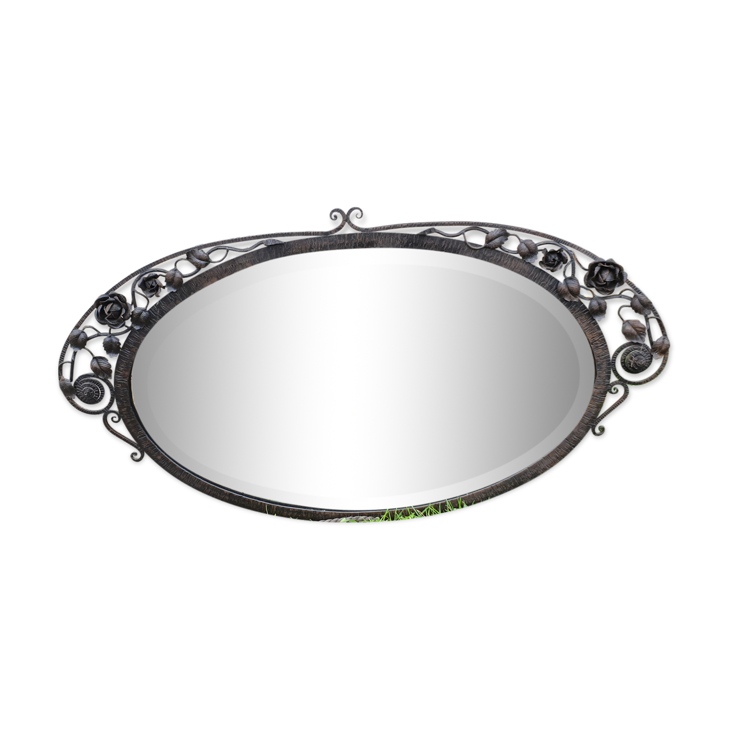 Miroir ovale art déco 57x101cm